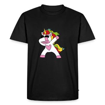 Tamponner, licorne - T-shirt Premium bio Homme - noir - Devant - Nico (187cm)