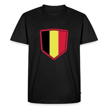 Belgique Belgique Texte Drapeau Cool Football Fan Fun - T-shirt Premium bio Homme - noir - Devant - Nico (187cm)