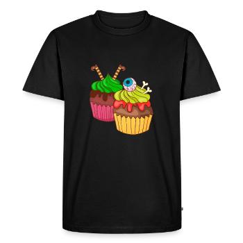 Gâteau au muffin Halloween - T-shirt Premium bio Homme - noir - Devant - Nico (187cm)