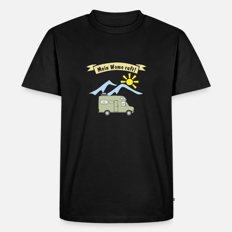 mein womo ruft - Männer Premium Bio T-Shirt - Schwarz