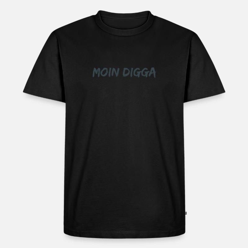 Moin Digga! - Männer Premium Bio T-Shirt - Schwarz