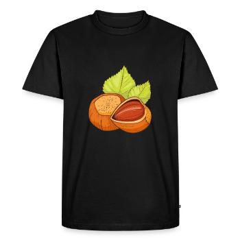 Hazelnut common hazelnut shrub - Men's Premium Organic T-Shirt - black - Front - Nico (187cm)