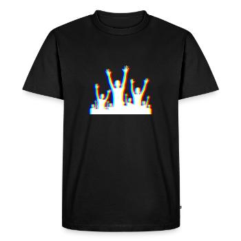 Party Glitch – Style Festival - T-shirt Premium bio Homme - noir - Devant - Nico (187cm)