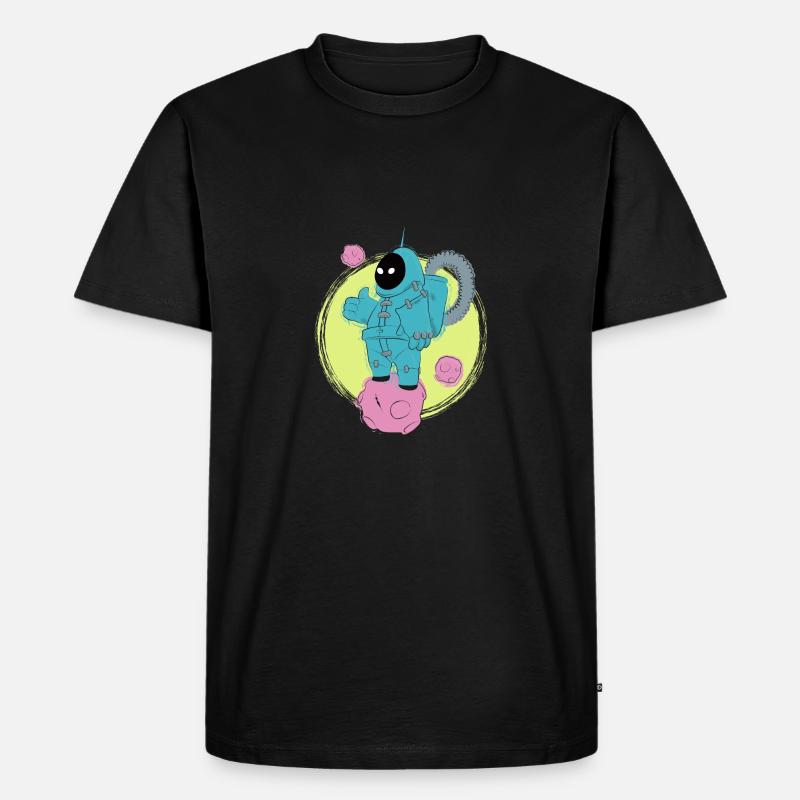 Der gute Astronaut läuft - Männer Premium Bio T-Shirt - Schwarz