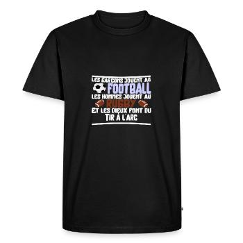Les dieux Tir à l'arc cadeau - T-shirt Premium bio Homme - noir - Devant - Nico (187cm)