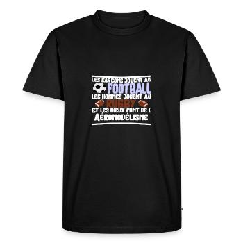 Les dieux Aéromodélisme cadeau - T-shirt Premium bio Homme - noir - Devant - Nico (187cm)