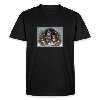 Chatons de Noël - T-shirt Premium bio Homme - noir - Devant - Nico (187cm)
