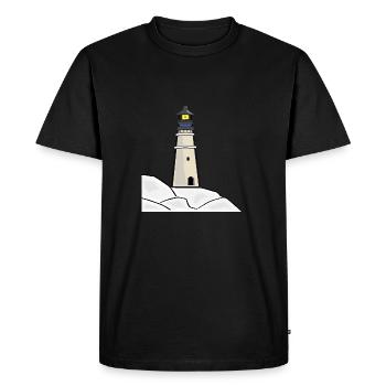 lighthouse lighthouse coast coast ocean sea sea2 - Men's Premium Organic T-Shirt - black - Front - Nico (187cm)