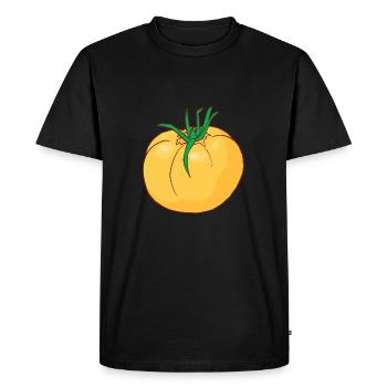 Yellow tomatoes Paradeiser - Men's Premium Organic T-Shirt - black - Front - Nico (187cm)