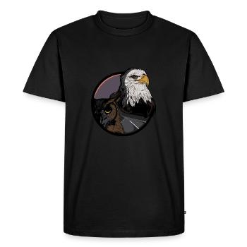 Eagle - forest - owl - eagle owl - highway - road - Men's Premium Organic T-Shirt - black - Front - Nico (187cm)