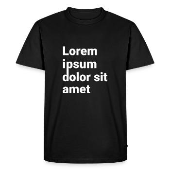 Lorem ipsum white - Men's Premium Organic T-Shirt - black - Front - Nico (187cm)