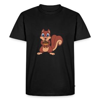 squirrel - Men's Premium Organic T-Shirt - black - Front - Nico (187cm)