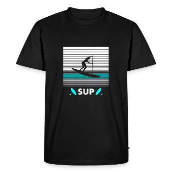 SUP - T-shirt Premium bio Homme - noir - Devant - Nico (187cm)