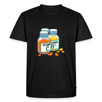 vitamines - T-shirt Premium bio Homme - noir - Devant - Nico (187cm)