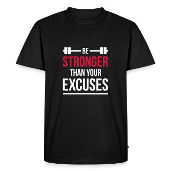 Soyez plus fort que vos excuses EPS blanc de remise en forme - T-shirt Premium bio Homme - noir - Devant - Nico (187cm)