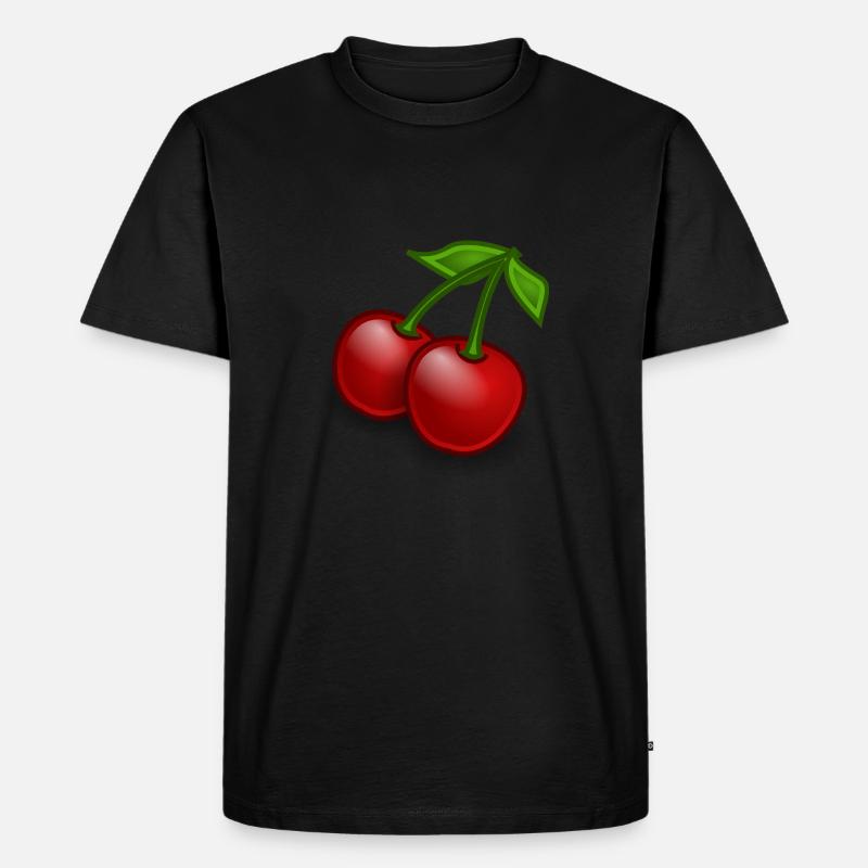 Kirsche Geschenk - Männer Premium Bio T-Shirt - Schwarz