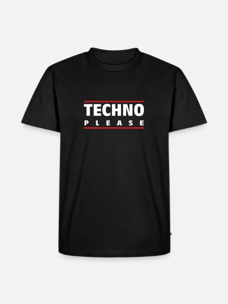 Techno Please - Electro Music - Drum and Bass - Men's Premium Organic T-Shirt - black