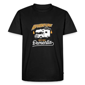 Aventure avant la démence - Camping Camper - T-shirt Premium bio Homme - noir - Devant - Nico (187cm)