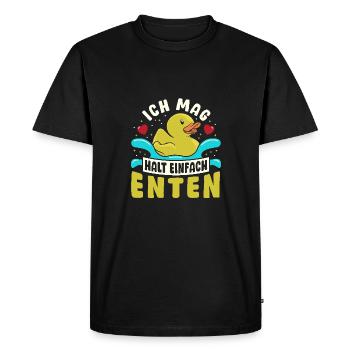 Waterfowl duck feeding croak I just like ducks - Men's Premium Organic T-Shirt - black - Front - Nico (187cm)