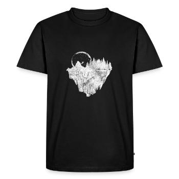Gift rock mountain forest hipster moon nature - Men's Premium Organic T-Shirt - black - Front - Nico (187cm)