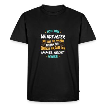 Planche à voile - Je suis un véliplanchiste - T-shirt Premium bio Homme - noir - Devant - Nico (187cm)
