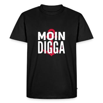 Moin Digga Hambourg - T-shirt Premium bio Homme - noir - Devant - Nico (187cm)