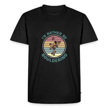 Mur de gymnase de sport d’escalade de bloc - T-shirt Premium bio Homme - noir - Devant - Nico (187cm)