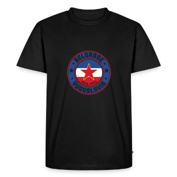 Jugoslavija Yougoslavie Jugo Tito SFRJ Jugoslawien - T-shirt Premium bio Homme - noir - Devant - Nico (187cm)