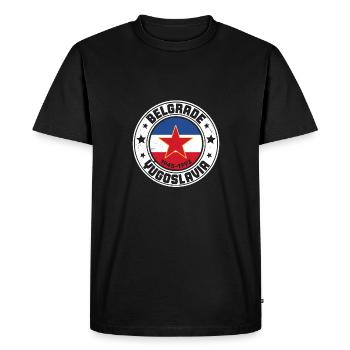 Jugoslavija Yougoslavie Jugo Tito SFRJ Jugoslawien - T-shirt Premium bio Homme - noir - Devant - Nico (187cm)
