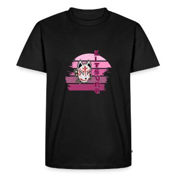 Japanese Tengu Hannya Kitsune Mask - Men's Premium Organic T-Shirt - black - Front - Nico (187cm)