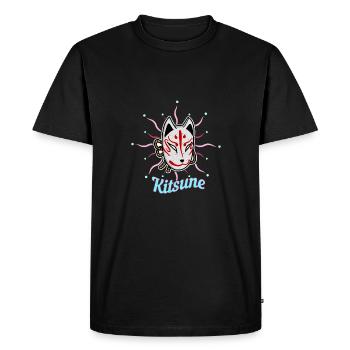 Japanese Tengu Hannya Kitsune Mask - Men's Premium Organic T-Shirt - black - Front - Nico (187cm)