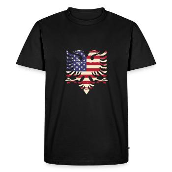 République d’Albanie Albanie Shqipëria Tirana Albanais - T-shirt Premium bio Homme - noir - Devant - Nico (187cm)