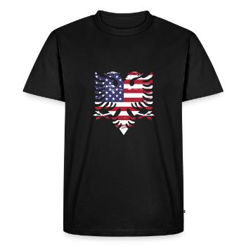 République d’Albanie Albanie Shqipëria Tirana Albanais - T-shirt Premium bio Homme - noir - Devant - Nico (187cm)