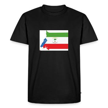Drapeau de la Guinée équatoriale, Carte - T-shirt Premium bio Homme - noir - Devant - Nico (187cm)
