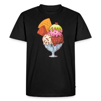 Coupe de glace style rétro grunge vintage - T-shirt Premium bio Homme - noir - Devant - Nico (187cm)