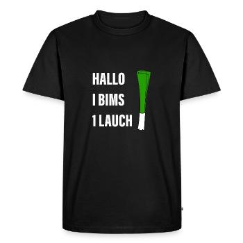 Bonjour je bims 1 poireau - T-shirt Premium bio Homme - noir - Devant - Nico (187cm)
