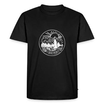 I Hate People - Je déteste les gens cadeau nature - T-shirt Premium bio Homme - noir - Devant - Nico (187cm)