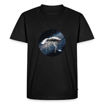 Cheval de requin dans l'espace - T-shirt Premium bio Homme - noir - Devant - Nico (187cm)