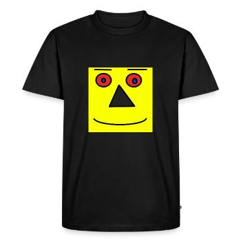 visage jaune - T-shirt Premium bio Homme - noir - Devant - Nico (187cm)