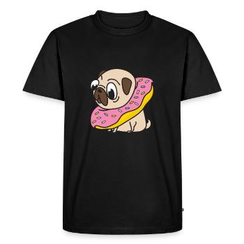 Pug Donut Dog Animaux Animaux domestiques - T-shirt Premium bio Homme - noir - Devant - Nico (187cm)