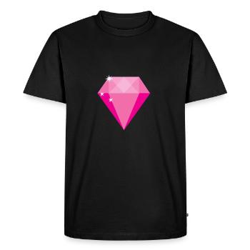 Diamant rose - T-shirt Premium bio Homme - noir - Devant - Nico (187cm)