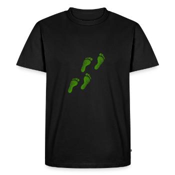Pieds vert Aller cadeau impression idée de cadeau - T-shirt Premium bio Homme - noir - Devant - Nico (187cm)
