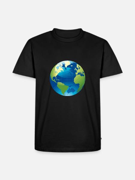 Erde Motiv als Geschenkidee - Männer Premium Bio T-Shirt - Schwarz