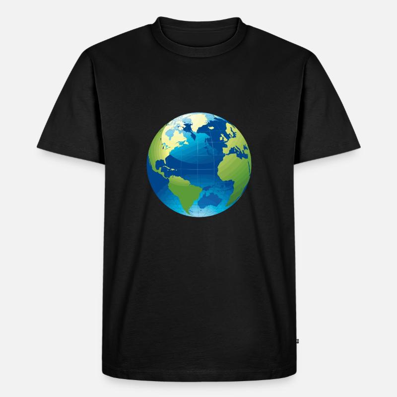 Globus - Weltkugel - Männer Premium Bio T-Shirt - Schwarz