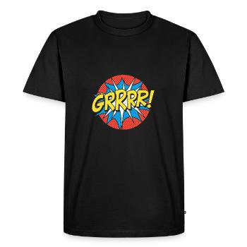 ONOMATOPÉE. "GRRRRR!" - T-shirt Premium bio Homme - noir - Devant - Nico (187cm)