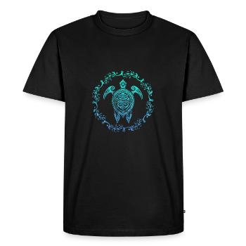 Turtle mandala sea Thailand gift - Men's Premium Organic T-Shirt - black - Front - Nico (187cm)