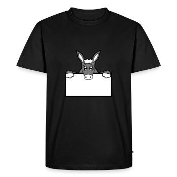 panneau mural mur moitié texte champ surface écrire - T-shirt Premium bio Homme - noir - Devant - Nico (187cm)