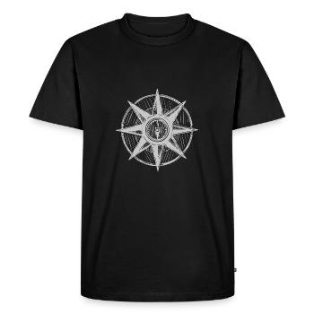 Compass drawn - retro seafaring - Men's Premium Organic T-Shirt - black - Front - Nico (187cm)