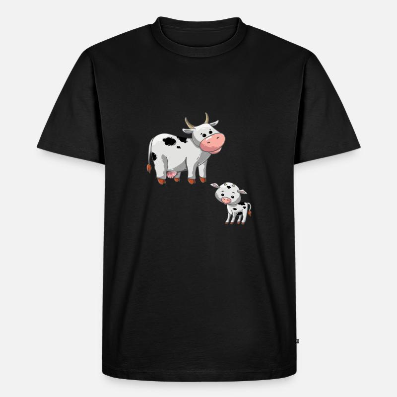Kühe Bauer Bauernleben - Männer Premium Bio T-Shirt - Schwarz