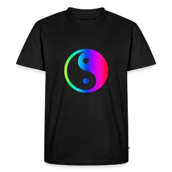 Arc-en-Ying Yang - T-shirt Premium bio Homme - noir - Devant - Nico (187cm)
